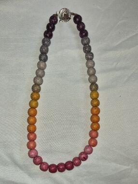 Athens Protasis Ceramic Gradient Necklace - Multicolor (Pink/Orange/Yellow/Gray)